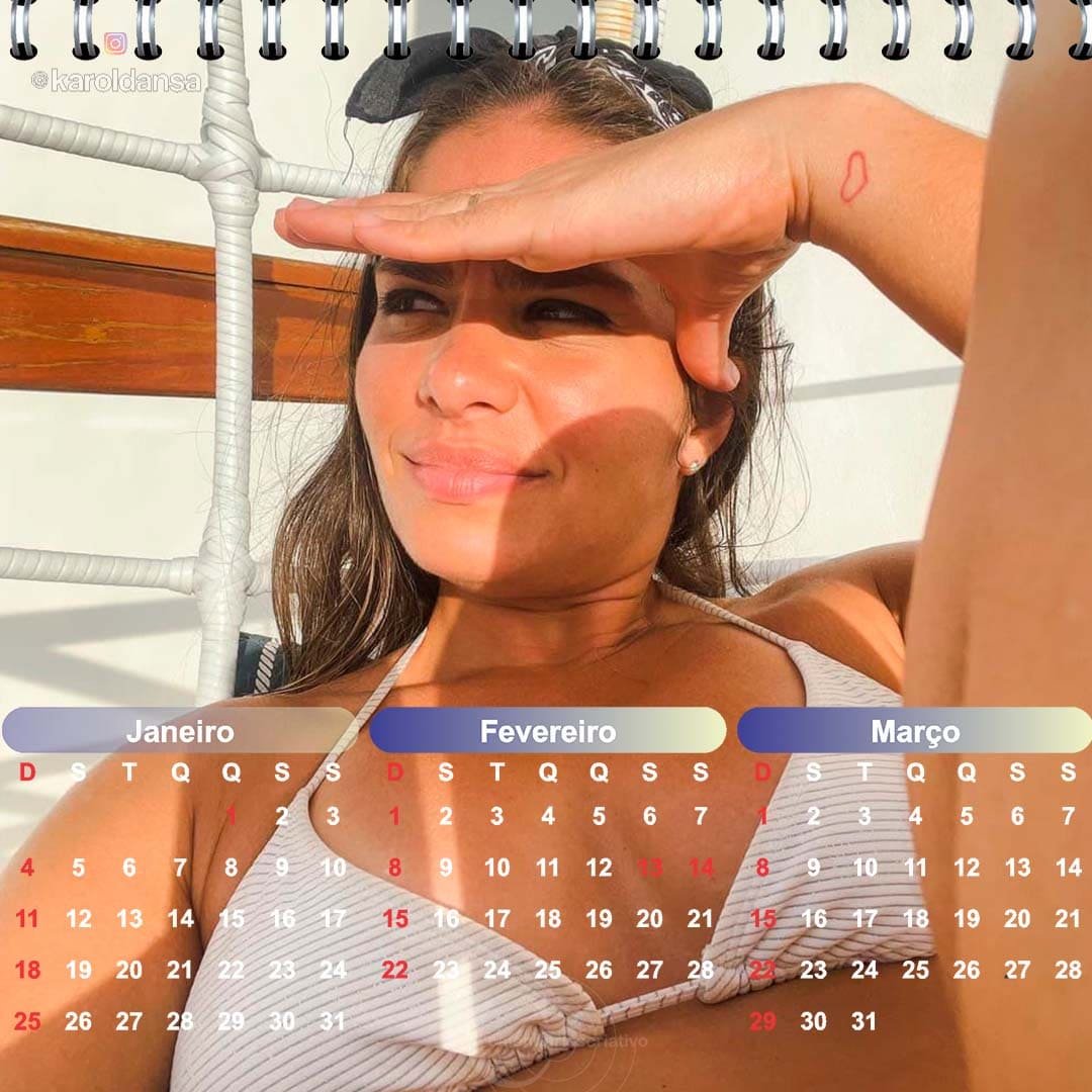 calendário 2026 modelo karol