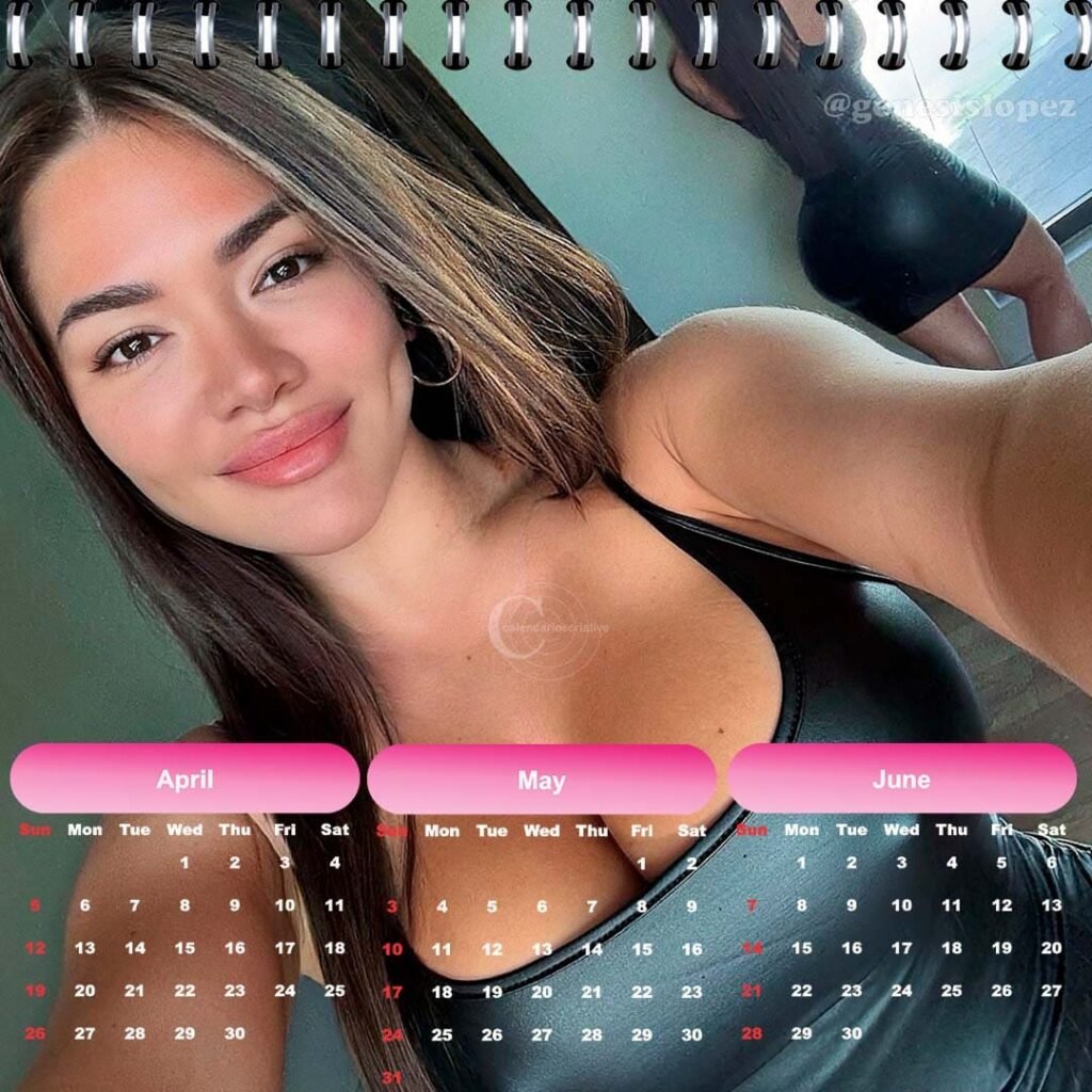 modelo genesis lopez calendario 2026,top preto