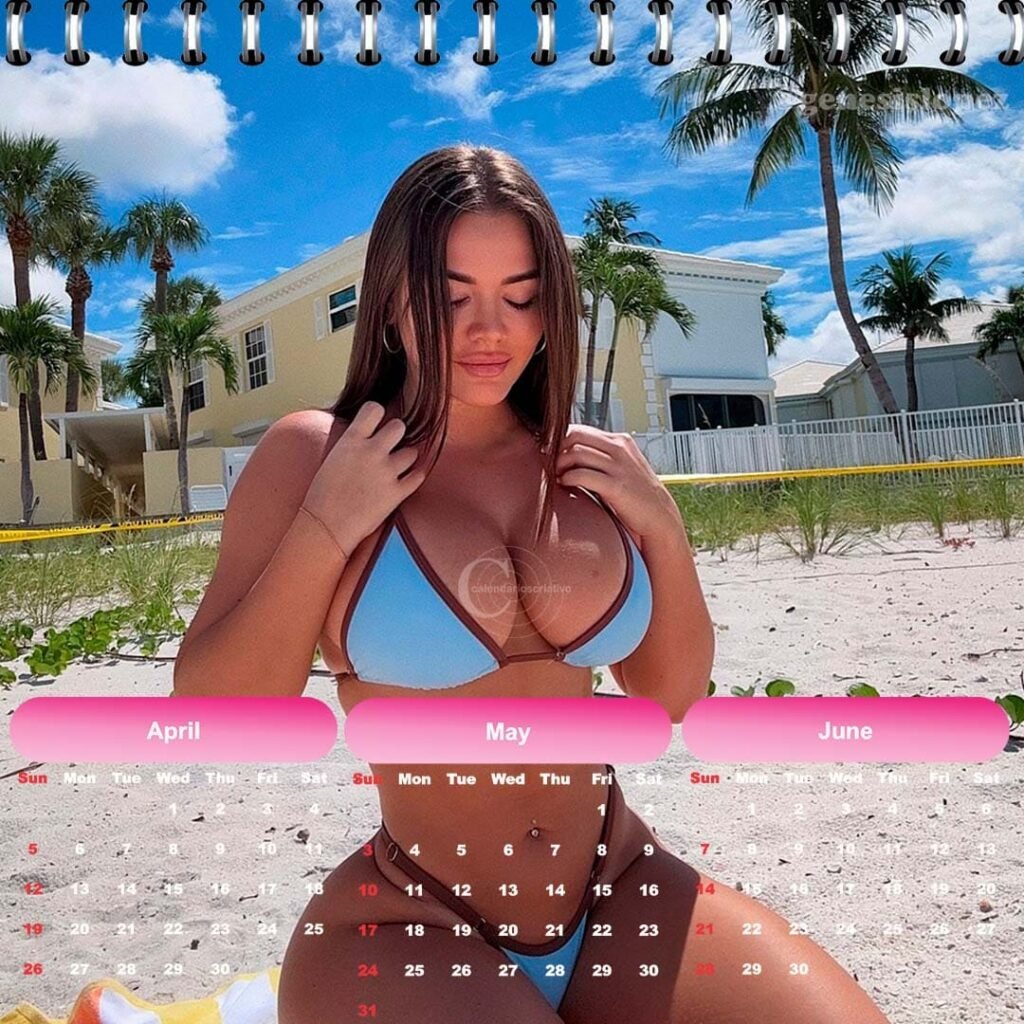 modelo genesis lopez calendario 2026,biquini azul
