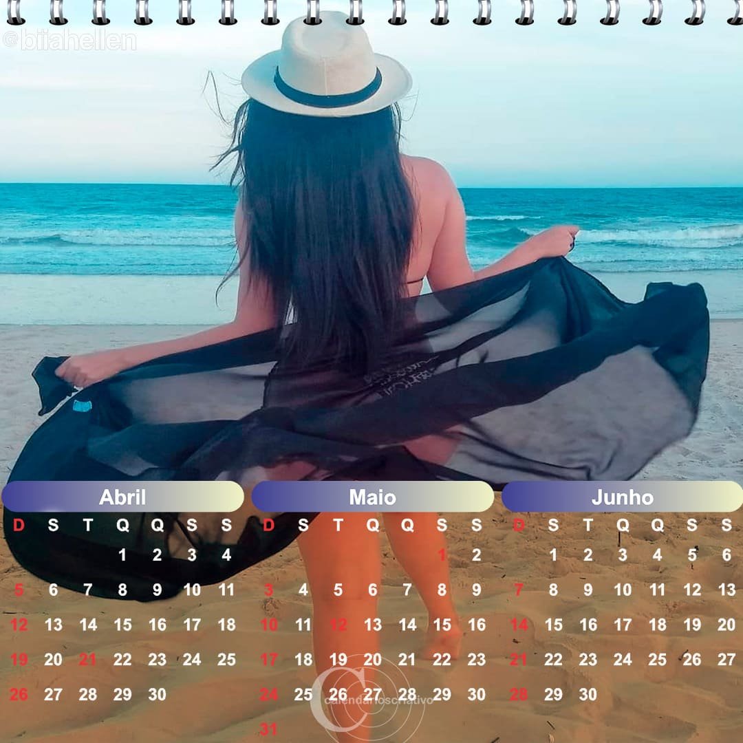 calendário criativo Bia Hellen,de costa