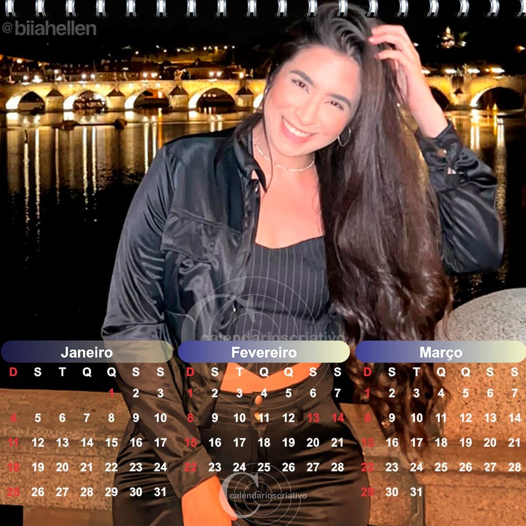calendário criativo Bia Hellen,calelos longos