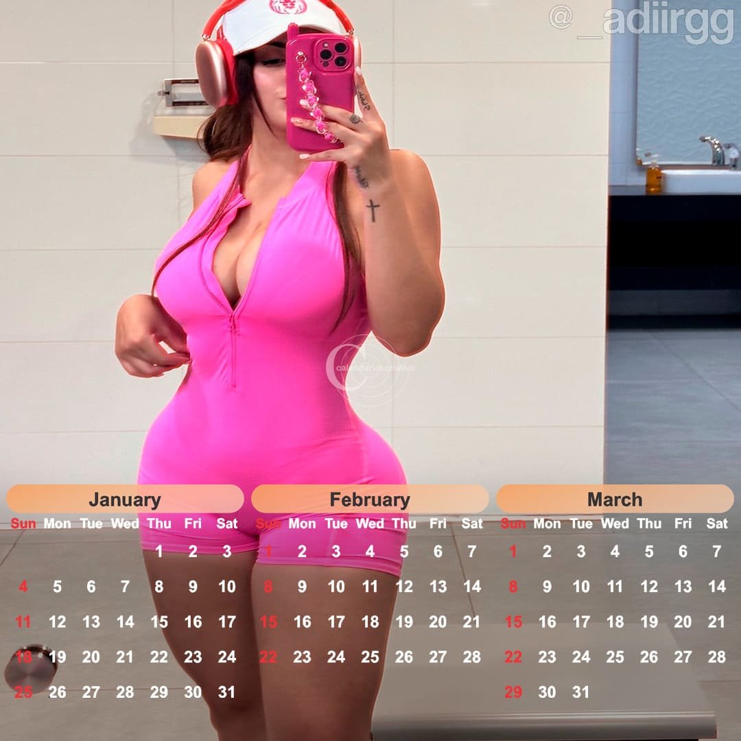 modelo Adrianna Rangel para calendário,rosa