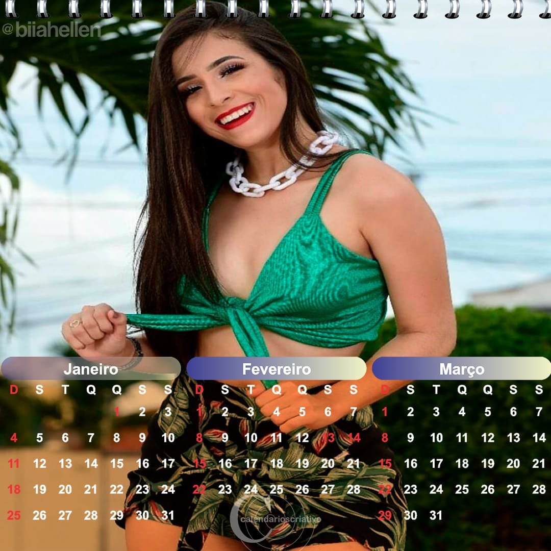 calendário criativo Bia Hellen,verde lindos