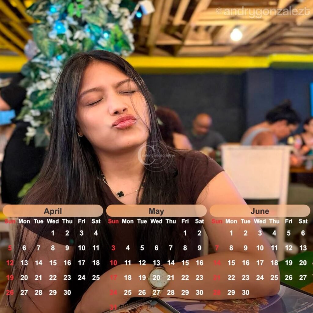 calendário modelo Andry 2026,beijo bom demais