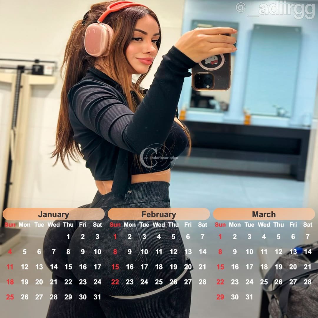 modelo Adrianna Rangel para calendário,empinado