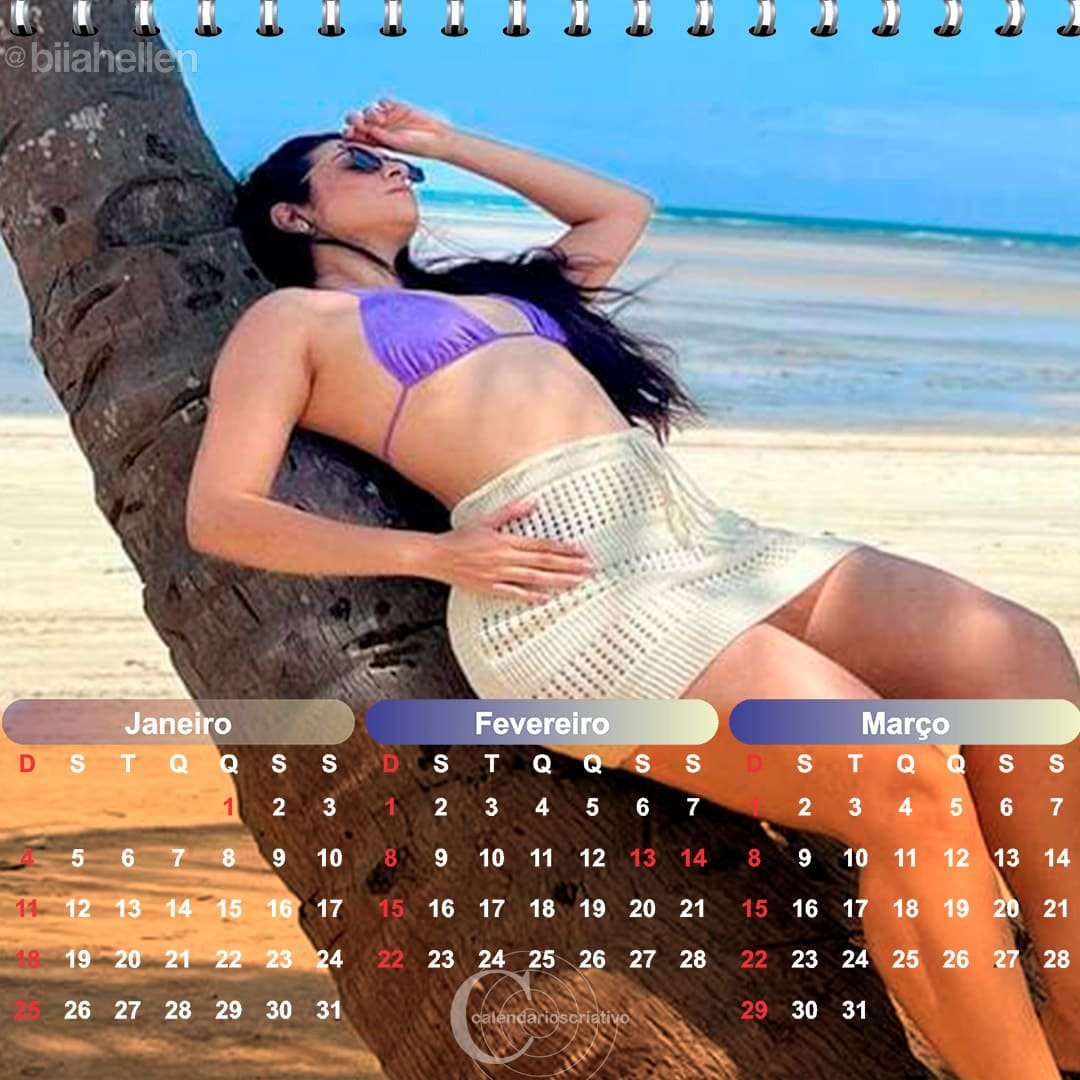calendário criativo Bia Hellen, mes de janeiro