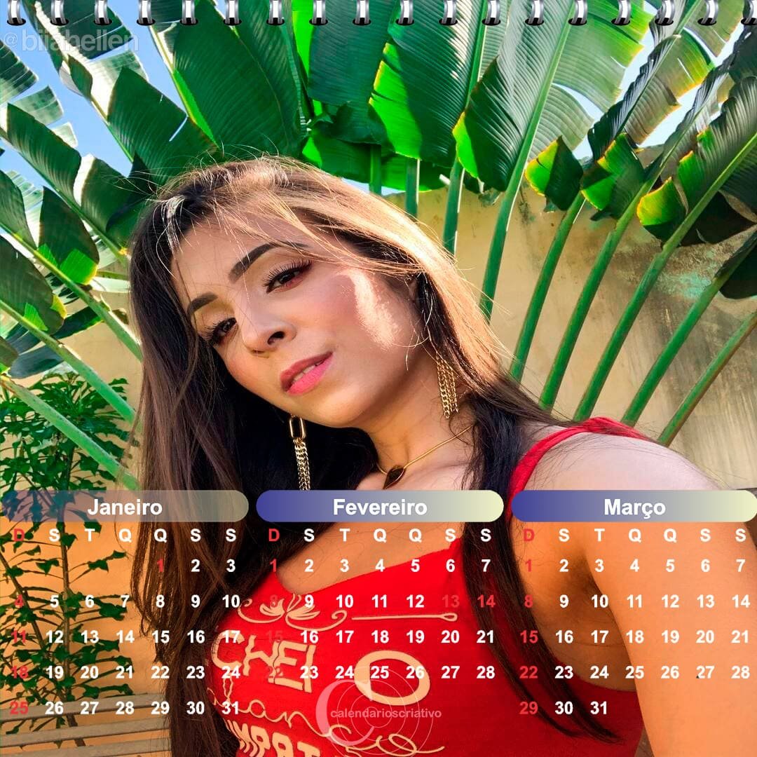 calendário criativo Bia Hellen, olhar penetrante