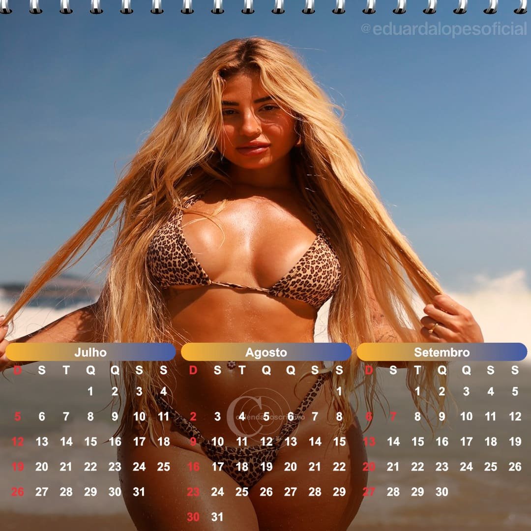 calendário 2026 modelo eduarda lopes