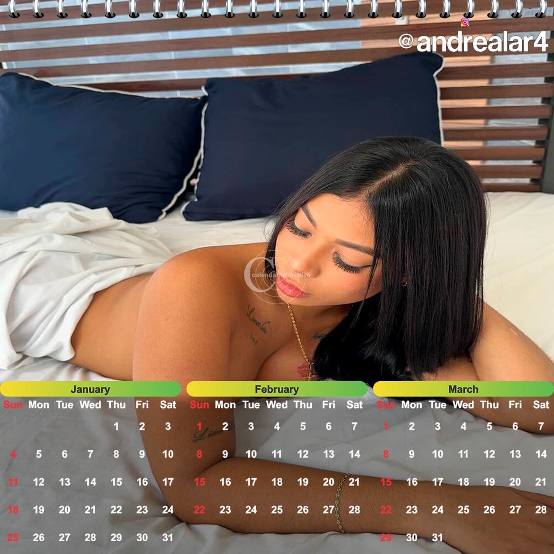 Modelo Andrea Lara - Calendário 2026 Portfólio