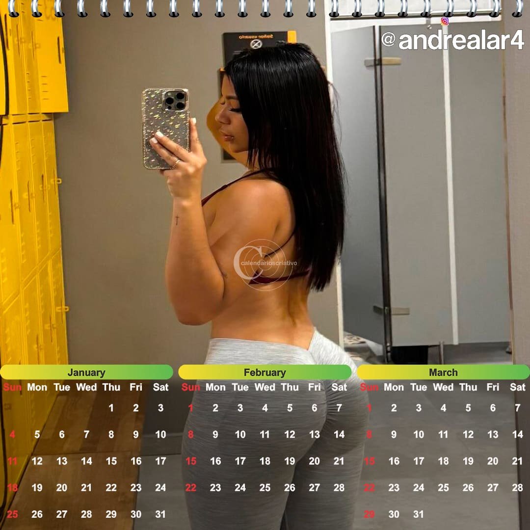 Designer de Calendários 2026 - Modelo Andrea Lara