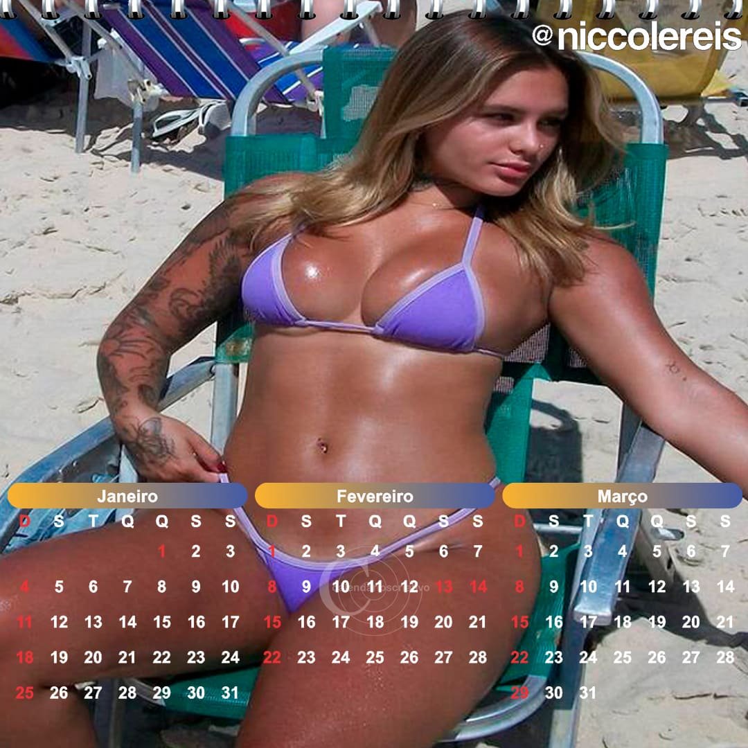 Modelo Niccole Reis Fitness - Capa Calendário 2026